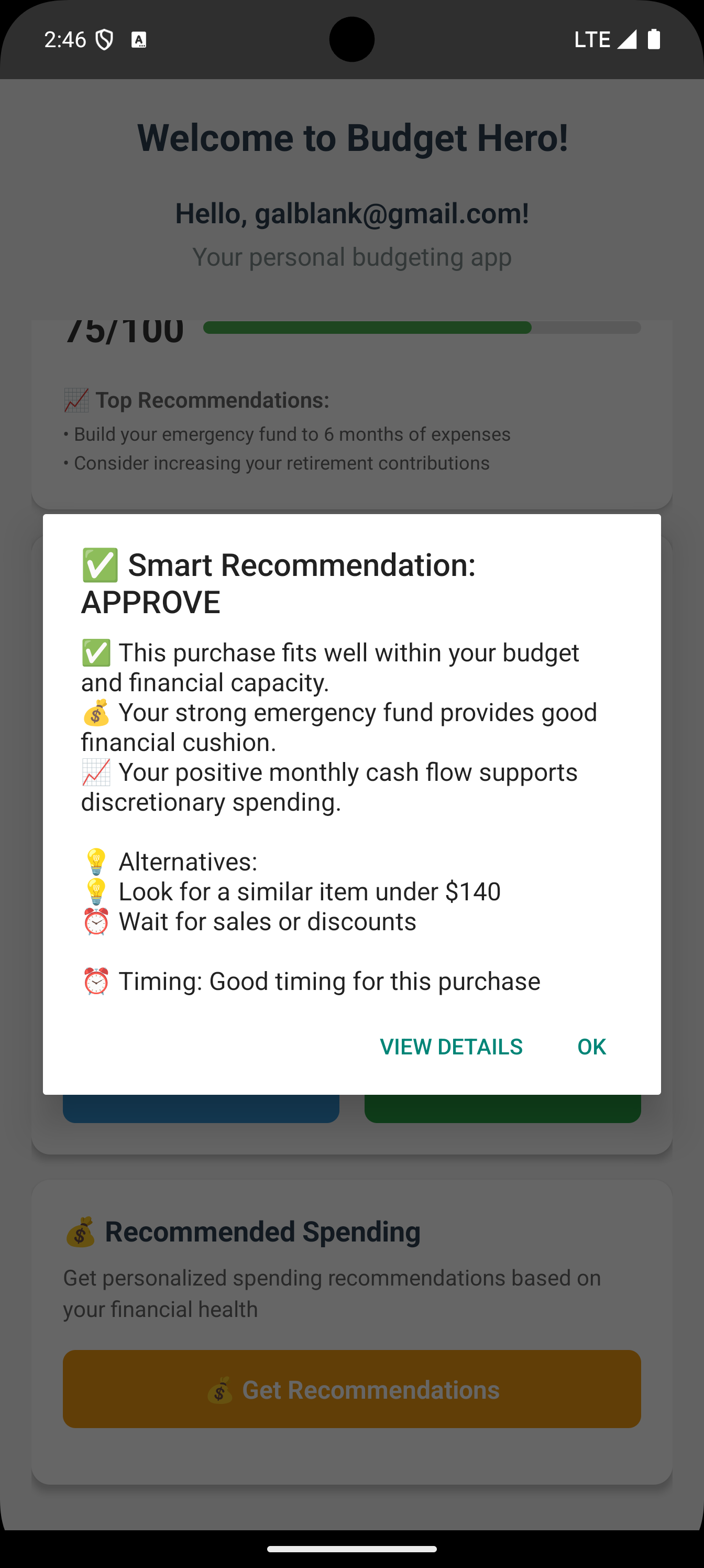 BudgetHawk Analytics Screenshot